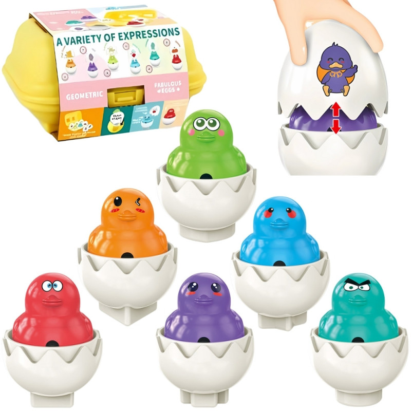 WOOPIE Montessori Shape Sorter Puzzle Match Fun Chicks Eggs 6pcs
