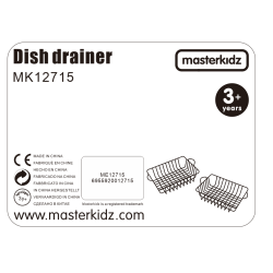 MASTERKIDZ Set of 2 Metal Dish Drying Baskets for Kids' Kitchen