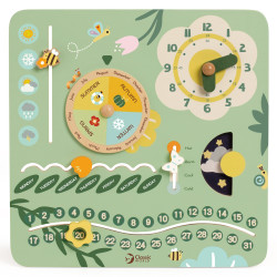 CLASSIC WORLD Wooden Manipulative Board "My First Calendar" Clock for Children