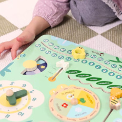 CLASSIC WORLD Wooden Manipulative Board "My First Calendar" Clock for Children