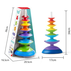WOOPIE BABY Colorful Tower Puzzle Pyramid Educational 18m+
