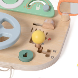 CLASSIC WORLD Wooden Manipulation Board Multifunction Motorized Steering Wheel