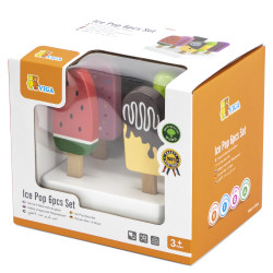 VIGA Set of Wooden Ice Cream Sticks with Stand 6 pcs.