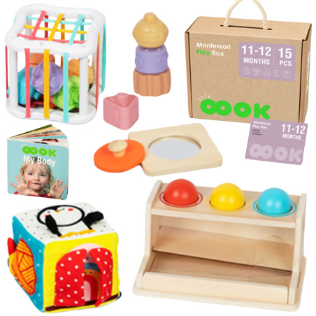 TOOKY TOY Box XXL Montessori Educational 5in1 Sensory Box 11-12 Months