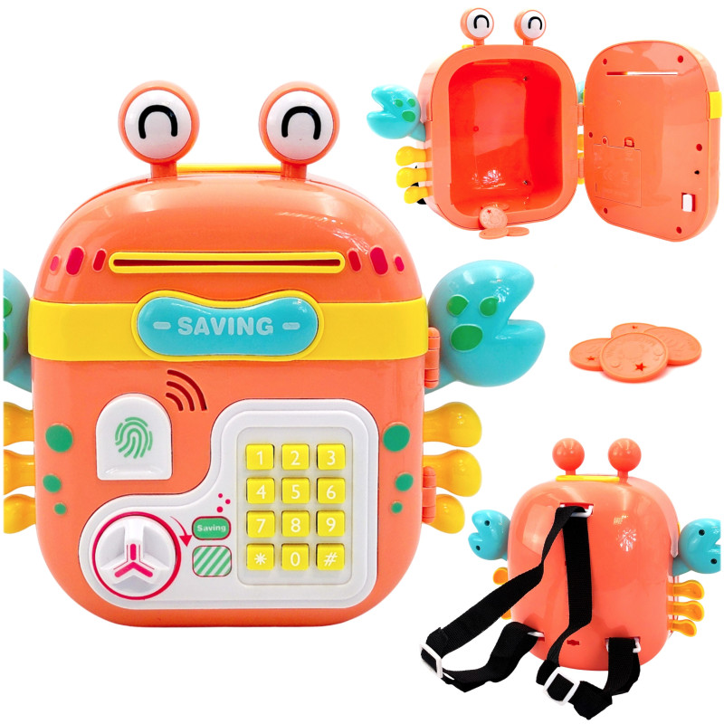 WOOPIE Interactive Safe Cash Register Backpack with Keyboard 4-in-1 Coins