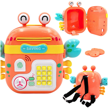 WOOPIE Interactive Safe Cash Register Backpack with Keyboard 4-in-1 Coins