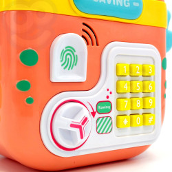 WOOPIE Interactive Safe Cash Register Backpack with Keyboard 4-in-1 Coins