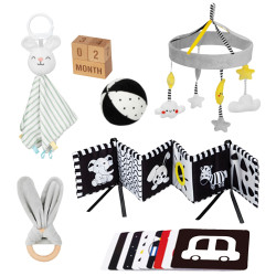 WOOPIE GREEN Box XXL Montessori Educational 7in1 Sensory Box 0-2 Months 18 pcs FSC