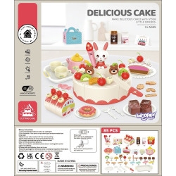 WOOPIE Confectionery Birthday Cake for Cutting + Tea Set 85 pcs.