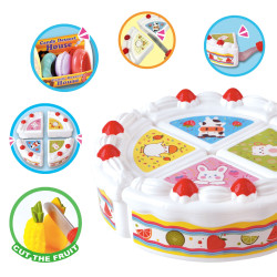 WOOPIE Birthday Cake and Sliced Fruit with Sweets