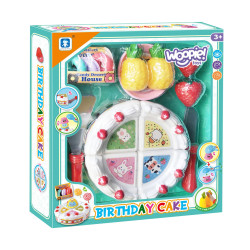 WOOPIE Birthday Cake and Sliced Fruit with Sweets