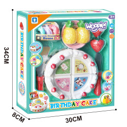 WOOPIE Birthday Cake and Sliced Fruit with Sweets