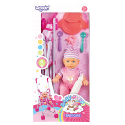 WOOPIE ROYAL First Baby Doll with Stroller and Nanny + Feeding Set