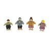 VIGA Set of Wooden Dolls with Cloth Clothes 4 pcs