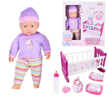 WOOPIE ROYAL XL Unicorn Babysitter with Cradle and Feeding Set