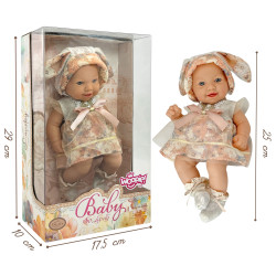 WOOPIE ROYAL Vintage Baby Doll 24 cm in Bunny Dress and Hat