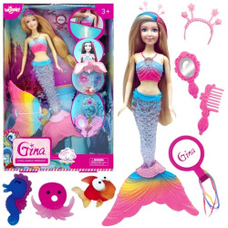 WOOPIE Gina Magic Rainbow Mermaid Doll with Accessories