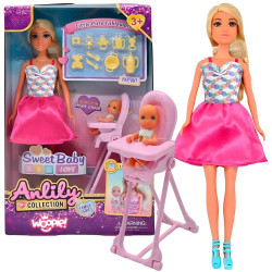 WOOPIE ROYAL Lily Baby Doll Highchair Accessories Set