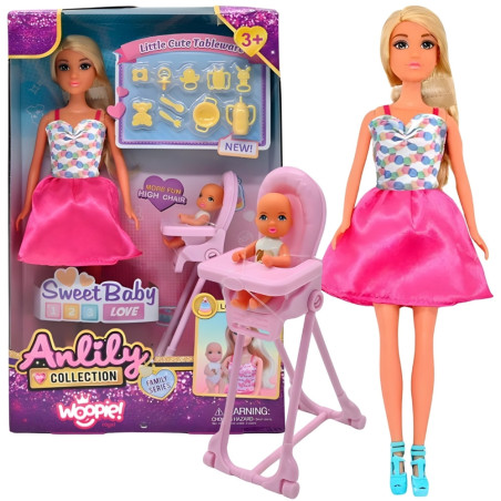 WOOPIE ROYAL Lily Baby Doll Highchair Accessories Set