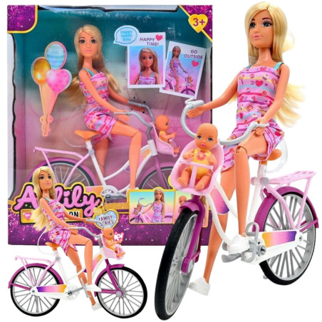 WOOPIE ROYAL Lily the Cyclist Baby Doll in a Bike Seat