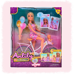 WOOPIE ROYAL Lily the Cyclist Baby Doll in a Bike Seat