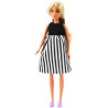 WOOPIE ROYAL Pregnant Lily Doll in Black and White Striped Dress