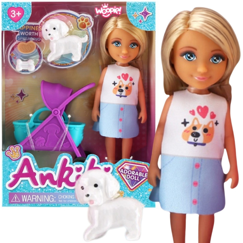 WOOPIE Doll with Stroller and Dog