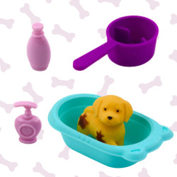 WOOPIE Doll with Dog Bathtub and Pet Care Accessories