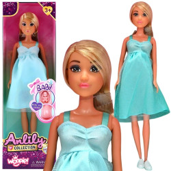 WOOPIE ROYAL Lily Doll with Pregnant Belly Baby Blue Dress