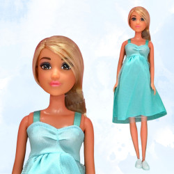 WOOPIE ROYAL Lily Doll with Pregnant Belly Baby Blue Dress
