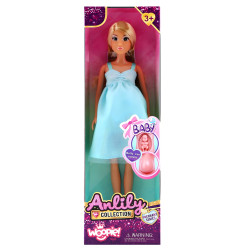 WOOPIE ROYAL Lily Doll with Pregnant Belly Baby Blue Dress