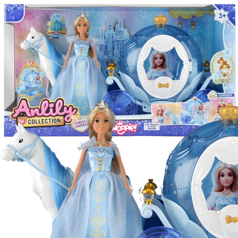 WOOPIE ROYAL Ice Princess Lily Doll and Magic Carriage Accessories