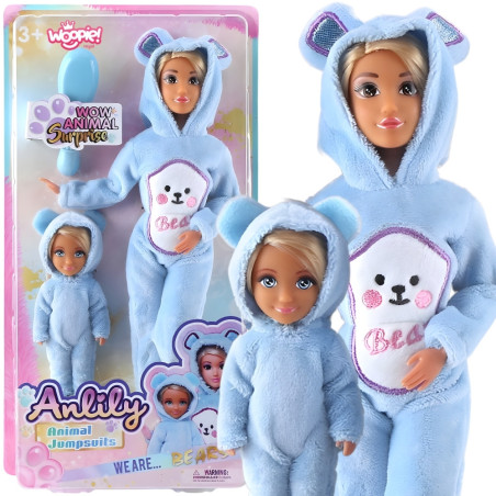WOOPIE ROYAL Dolls Blue Teddy Bears Overalls Set of 2