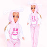 WOOPIE ROYAL Dolls Overalls Pink Bunnies Set of 2