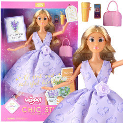 WOOPIE ROYAL Lily Doll Long Blonde Hair 30cm Lavender Dress Accessories