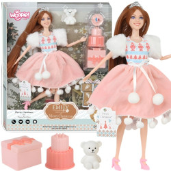 WOOPIE ROYAL Emi Christmas Princess Doll with Teddy Bear