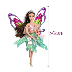 WOOPIE ROYAL Emi Fairy Doll with Colorful Wings and Hairbrush