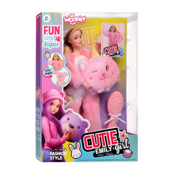 WOOPIE ROYAL Emi Doll in Pink Teddy Bear Costume