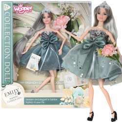 WOOPIE ROYAL Emi Doll in an Elegant Tulle Dress with a Bow and Bouquet