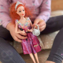 WOOPIE ROYAL Emi Style Fashion Doll 32 cm - Stylish Princess in a Pink Dress + Accessories