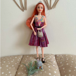 WOOPIE ROYAL Emi Style Fashion Doll 32 cm - Stylish Princess in a Pink Dress + Accessories