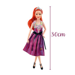 WOOPIE ROYAL Emi Style Fashion Doll 32 cm - Stylish Princess in a Pink Dress + Accessories
