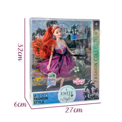 WOOPIE ROYAL Emi Style Fashion Doll 32 cm - Stylish Princess in a Pink Dress + Accessories