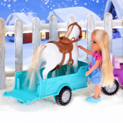 WOOPIE ROYAL Niki Doll Set with Horse, Car and Trailer