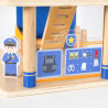 VIGA Wooden Police Station Police Car 3 levels 14 pieces