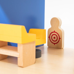 VIGA Wooden Police Station Police Car 3 levels 14 pieces