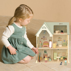 CLASSIC WORLD Large Wooden Dollhouse with Furniture