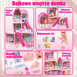 WOOPIE Dollhouse Villa with Accessories and Illuminated Doll 296 pcs.