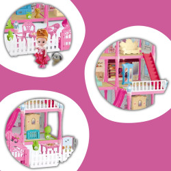 WOOPIE Dollhouse Villa with Accessories and Illuminated Doll 275pcs.