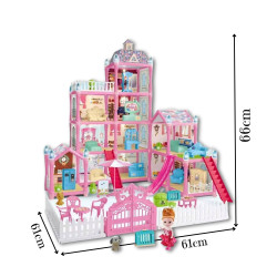 WOOPIE Dollhouse Villa with Accessories and Illuminated Doll 275pcs.